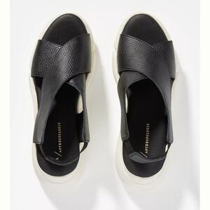 Anthropologie Cross Sport Black Leather Sandals EU 39 8.5-9
